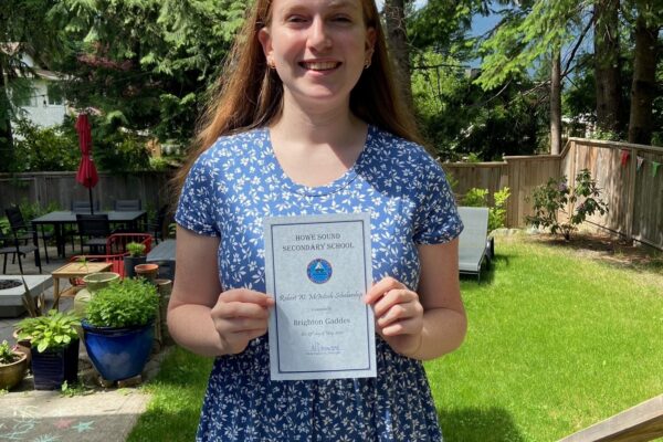 Brighton Gaddes - recipient of the Robert W. MacIntosh Scholarship