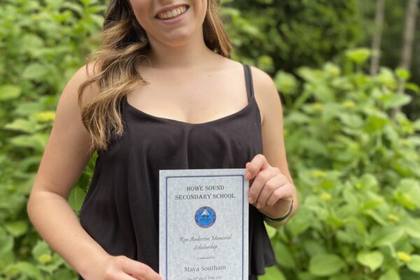 Maya Southam - recipient of the Ron Anderson Memorial Scholarship